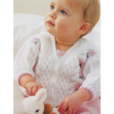Pretty Lace Baby Cardigan Knitting Pattern
