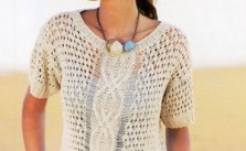 Cable Motif Summer Top Free Knitting Pattern