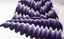 Aubergine Ripple Throw Crochet Blanket Pattern