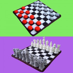 Knitted Chess & Checker Board