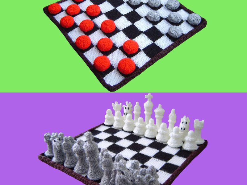 Knitted Chess & Checker Board