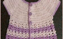 Round yoke baby crochet cardigan: free pattern and tutorial
