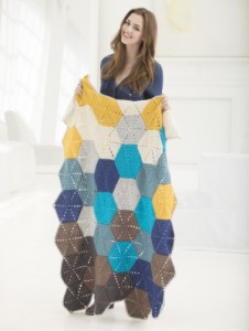 Shoreline Afghan - Hexagonal Motif Blanket Pattern