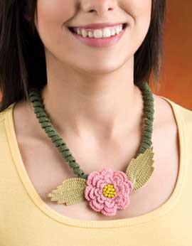 Spiral Blossom - Free Crochet Necklace Pattern