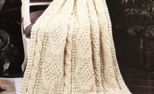 Free Knitting Pattern for a Cables & Diamonds Afghan