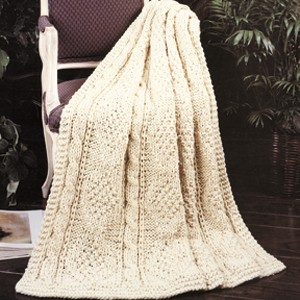 Free Knitting Pattern for a Cables & Diamonds Afghan