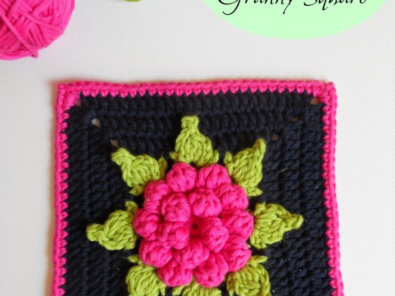 Majestic Bloom Granny Square Free Crochet Pattern with Tutorial