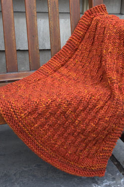 Encore Mega Colorspun Vertical Lines Throw Knitting Pattern