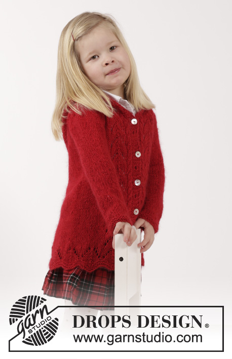 Bright Sally - Kids Lace and Cable Free Knitting Pattern for a Jacket