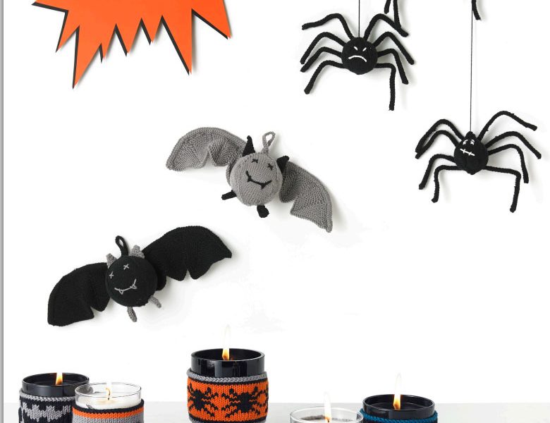 Free Knitting Patterns for Bats, Spiders and Candle Holders