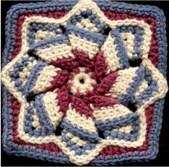 Pinwheel Star - Free Crochet Square