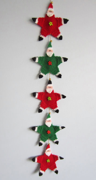 Gift Santas, Santa Garlands - Free Christmas Crochet Pattern
