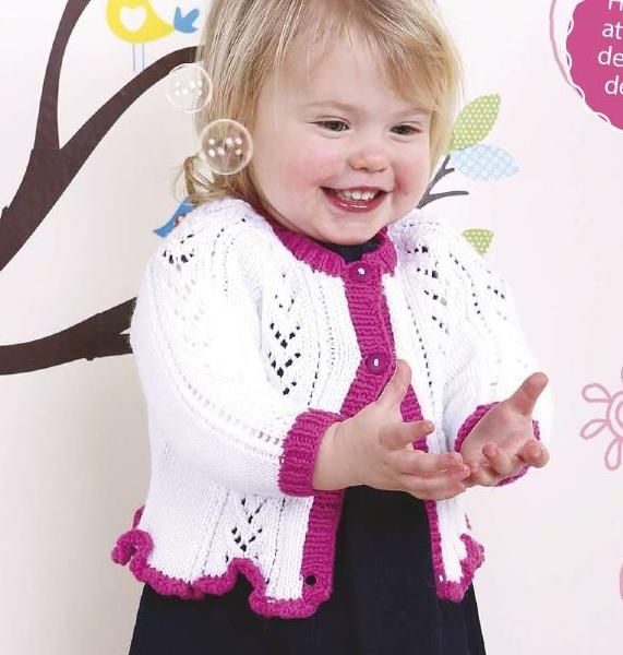 Lovely Lacy Baby Girl’s Knitted Cardigan Pattern