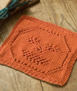Lacy Jack-O-Lantern Dishcloth - Free Halloween Knitting Pattern