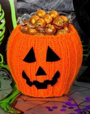 Pumpkin Bowl Cozy - Free Halloween Knitting Pattern