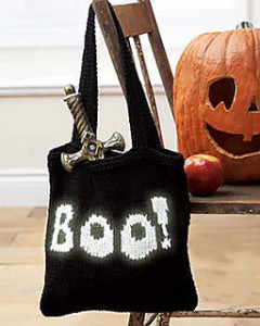 Halloween boo bag - Free Knitting Pattern