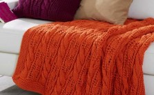 Cable and Lace Afghan and Pillow Cover