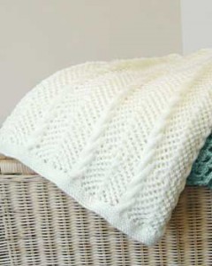 Chevron-lace-cables-afghan free knitting pattern