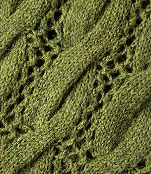 Jubilee Cabled and Lace Scarf - Free knitting Pattern detail