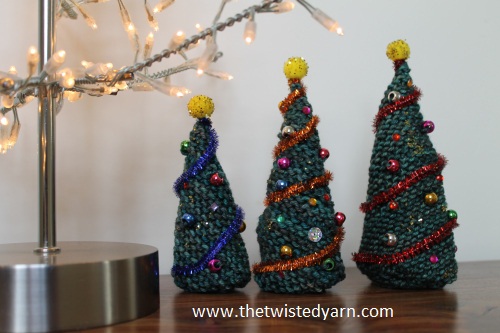 Knitted Christmas Trees - Free Knit Pattern