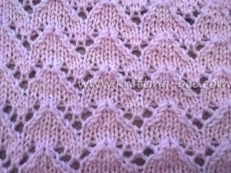 Lace Chevron Knitting Stitch by Knitting Bee