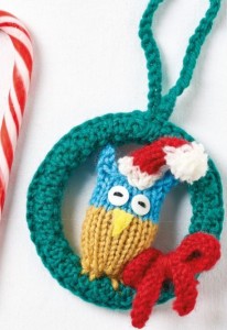 owl christmas decoration knitting