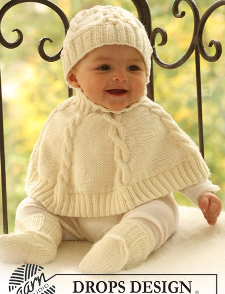 Baby Poncho, Hat and Socks Free Knitting Pattern in Extra Fine Merino