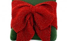Christmas Bow Pillow – Free Christmas Knitting Pattern