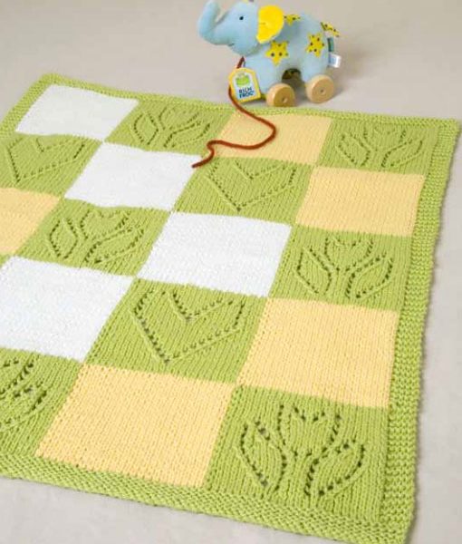 Hearts and Flowers Baby Blanket – Free Knitting Pattern