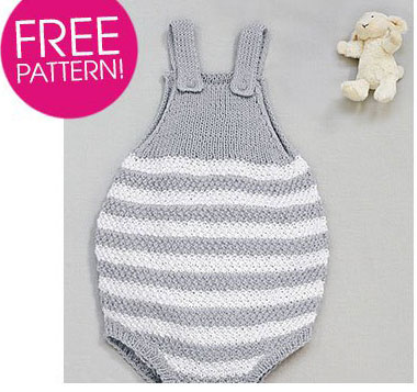 Romper suit free baby knitting pattern