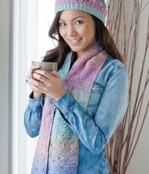 Seafoam Scarf & Slouchy Lace Hat – Free Knitting Pattern