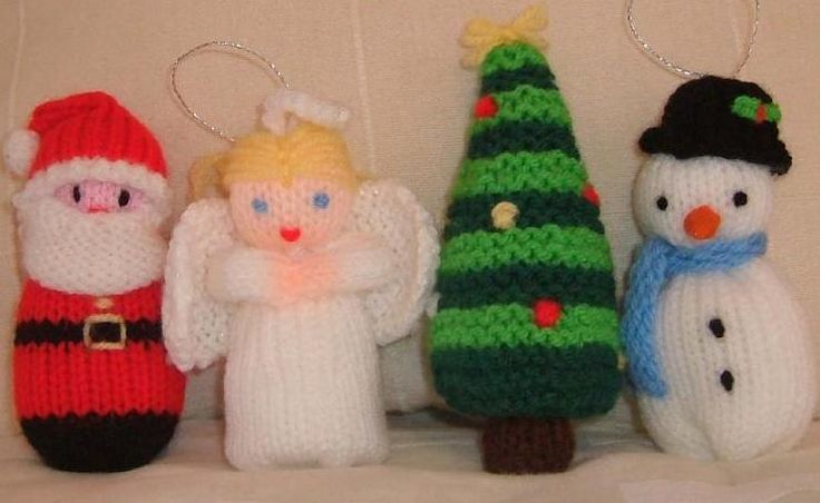 Free Christmas Knitting Patterns - Santa, Angel, Snowman and Tree