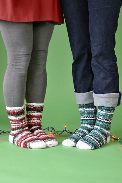 Holly Jolly Socks or Stockings - Free Knitting Pattern