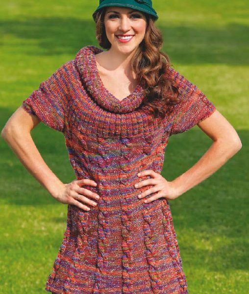 Free cabled tunic knitting pattern