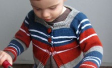 Baby and Toddler Striped Cardigan free knitting pattern