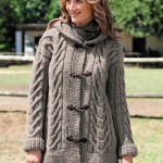 Cabled Hooded coat Free Knitting Pattern