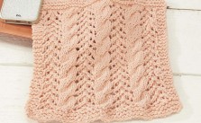 Cables and Lace Dishcloth Free Knitting Pattern