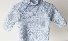 Chevron Motif Infant Sweater Free Knitting Pattern