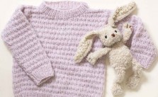Cream Kids Sweater Free Knitting Pattern