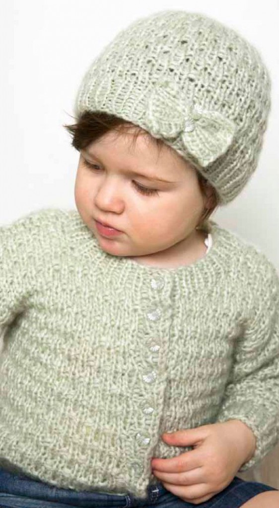 Cream Cardigan & Hat Free Knitting Pattern