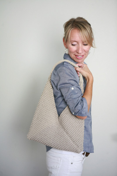 Tote Folded Bag Free Knitting Pattern