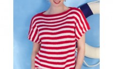 Women’s Boatneck Striped Top Free Knitting Pattern