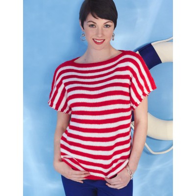 Women's Boatneck Striped Top Free Knitting Pattern