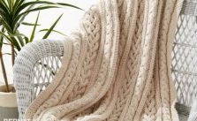 Braided Cables Knit Throw Free Pattern