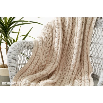 Braided Cables Knit Throw Free Pattern