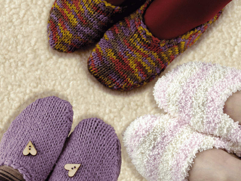 Free slippers pattern knitting