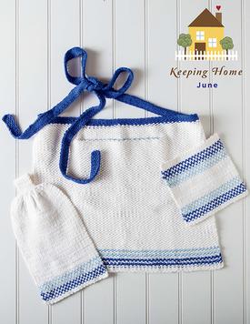 Ombre Sea Kitchen Set Free Knitting Pattern