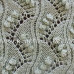 Lace Vertical Zig Zag with Bobbles Free Knitting Stitch by http://www.knitting-bee.com/