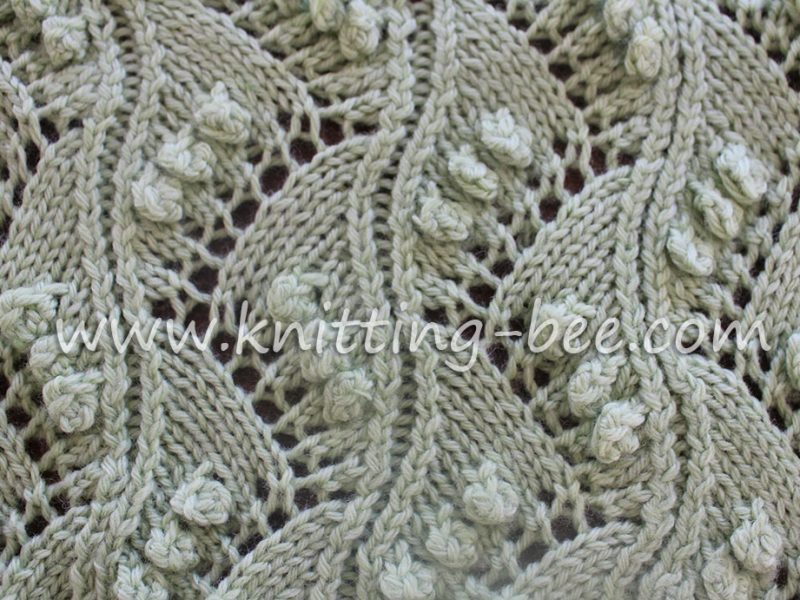 Lace Vertical Zig Zag with Bobbles Free Knitting Stitch