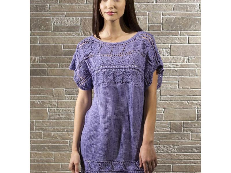 Lilac Leaf Pullover Free Knitting Pattern